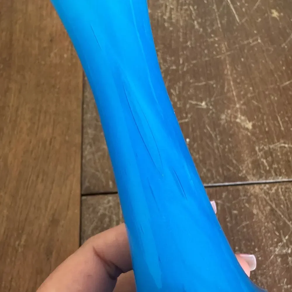 Vintage Hand Blown Blue Ruffle Top Rim 8 inch‎ Flower Bud Vase